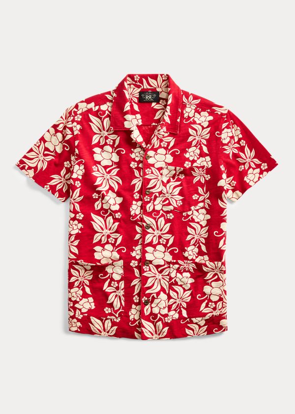 Ralph Lauren Jersey Hawaiian Camp Skjorter Herre Danmark (ZRVSL1802)